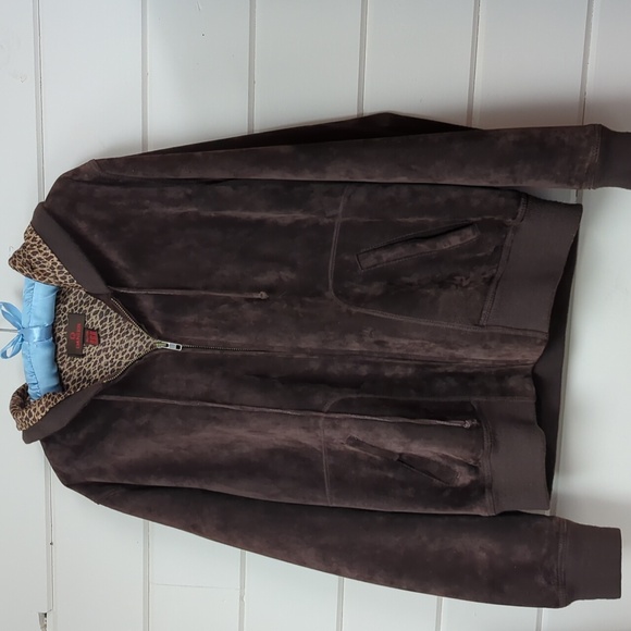 Suede hooded jacket, size XL - Picture 1 of 4